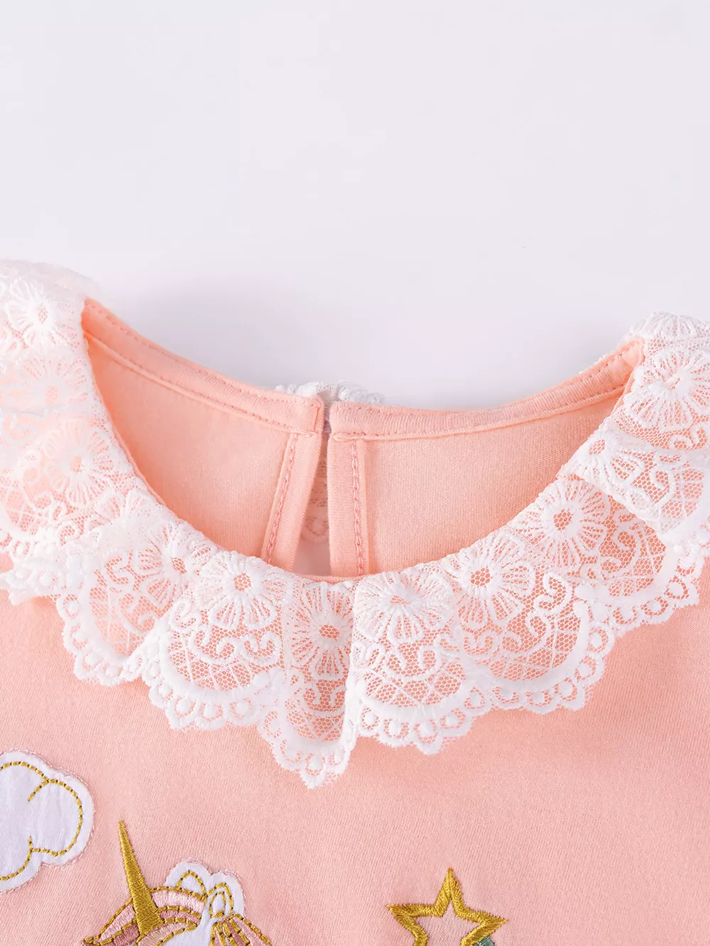Children's Unicorn Embroidered Lace Collar Casual Dress, image 5