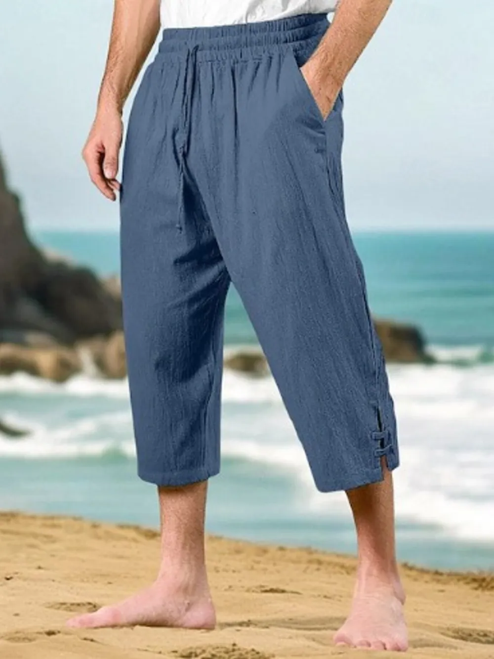 Men's Full Size Loose Fit Cropped Pants Plus Size, image 4