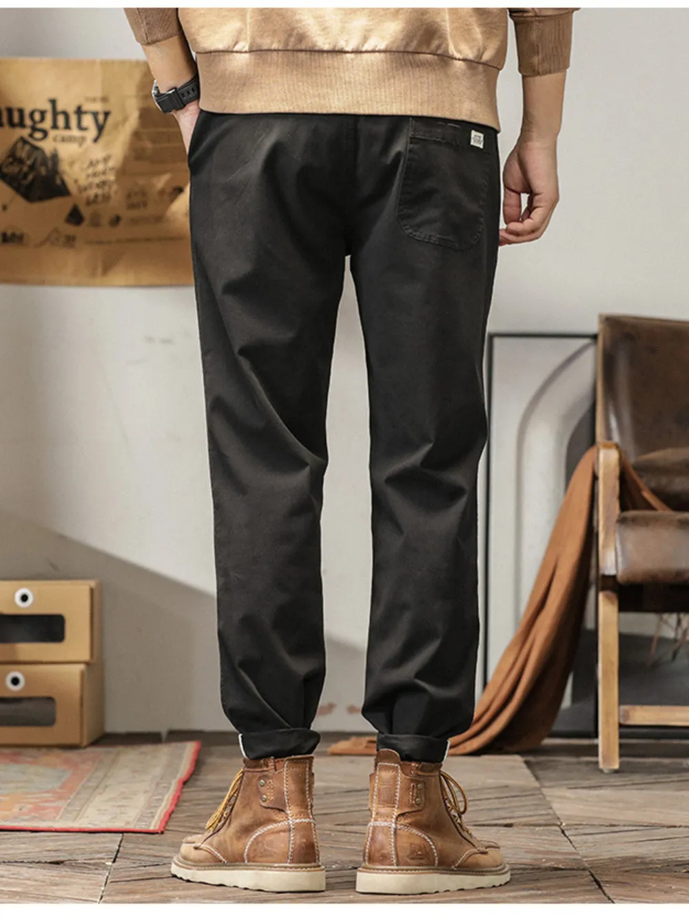 Men's Plus Size Casual Style Slim Fit Ankle Banded Pants, image 2