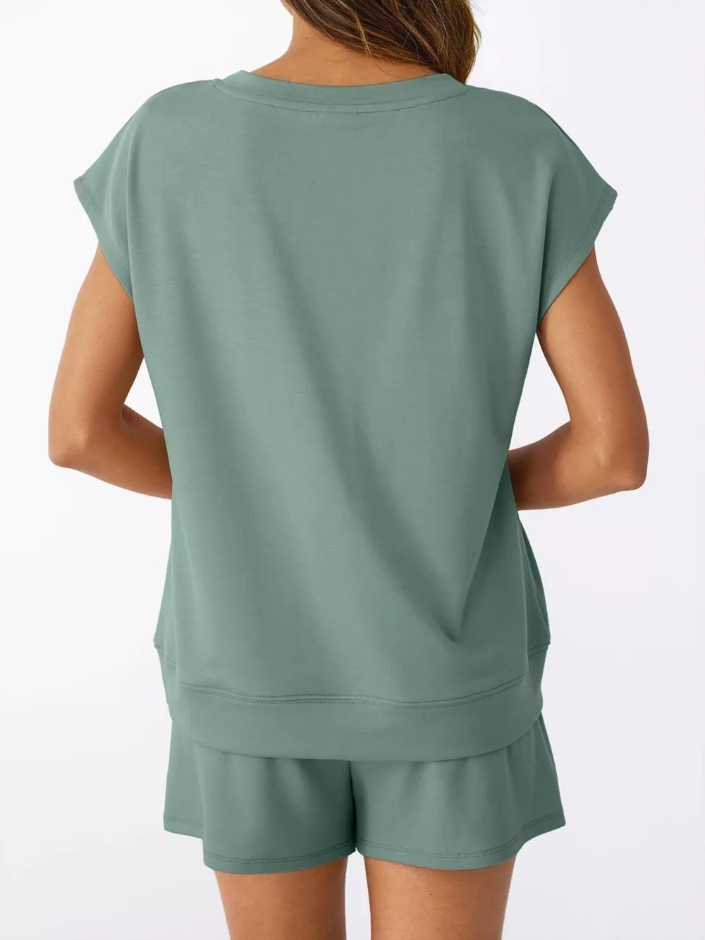 Casual V-Neck T-Shirt and Shorts Set, image 16
