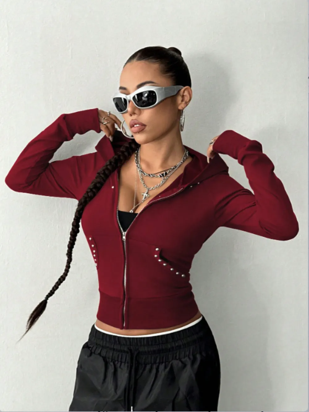 Zip-Up Long Sleeve Hoodie, image 29