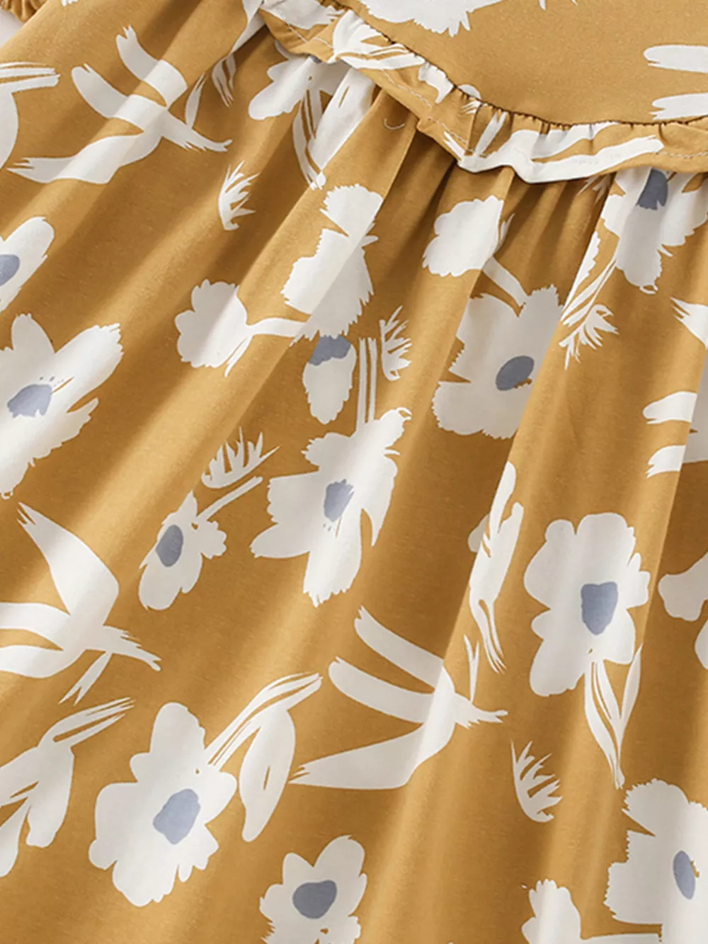 Children's Floral Print Ruffle Collar Baby Dress, image 3