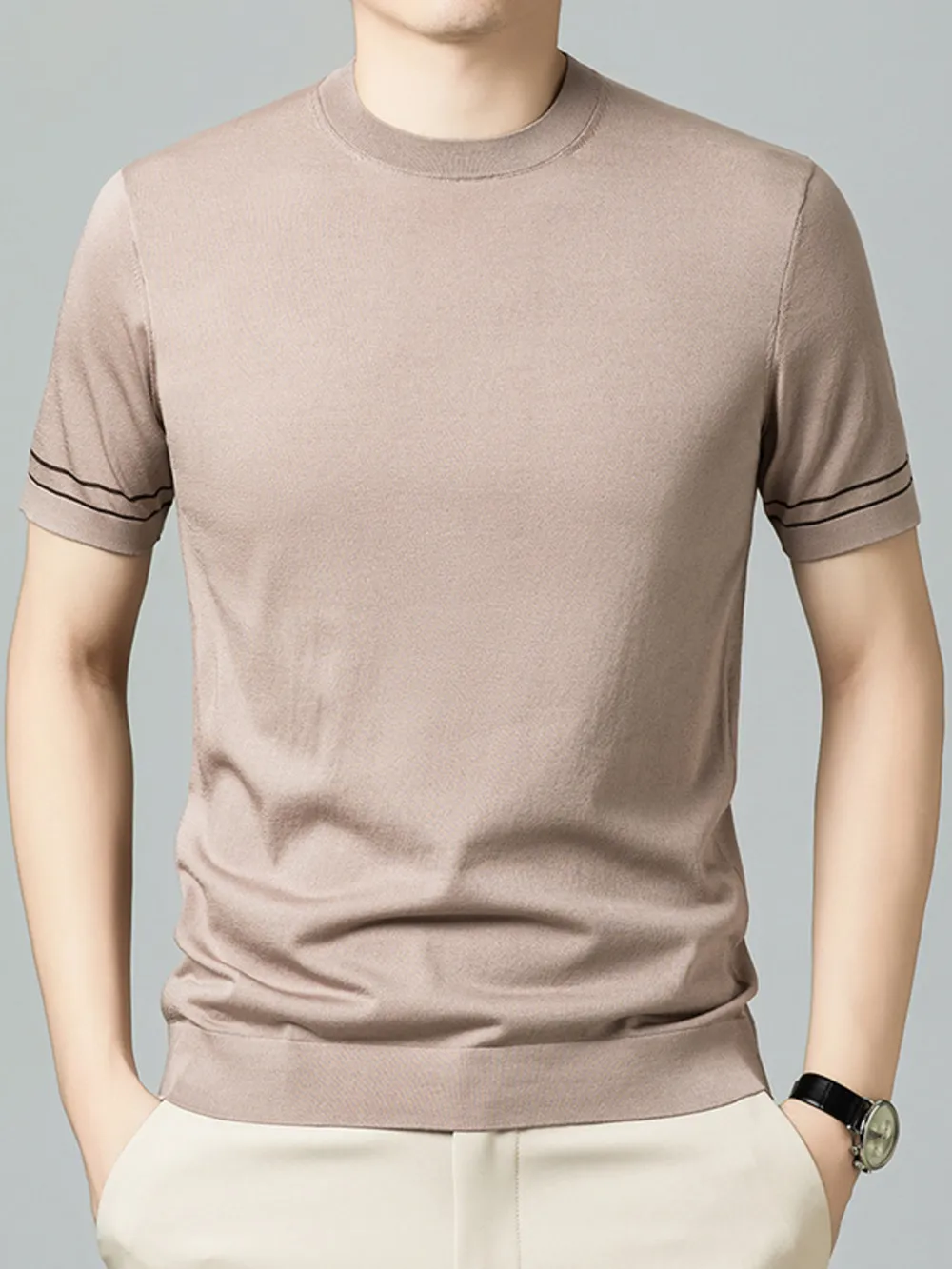 Men's Plus Size Round Neck Short Sleeve T-Shirt, image 6
