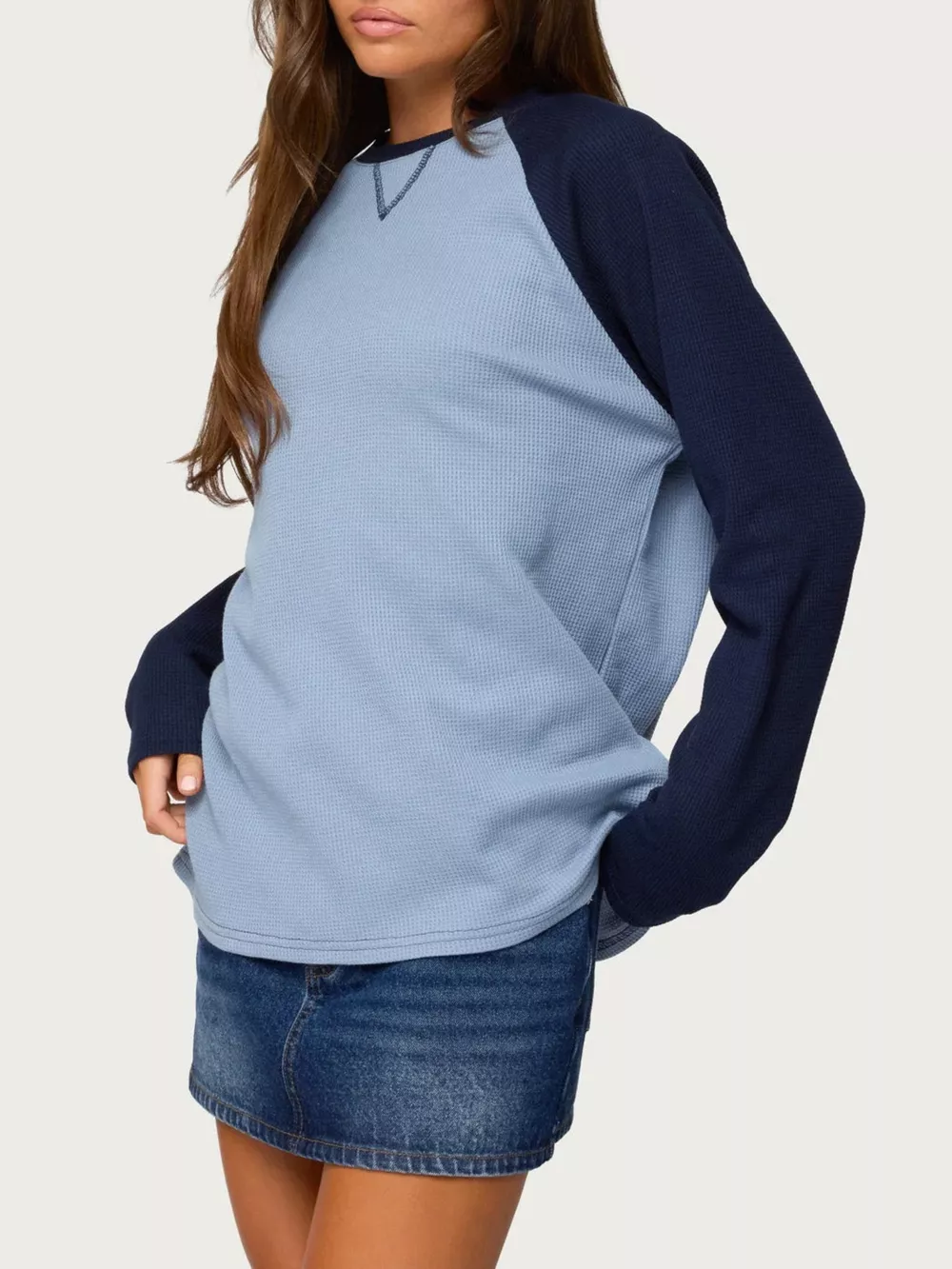 Color-Block Raglan Long Sleeve T-Shirt, image 2