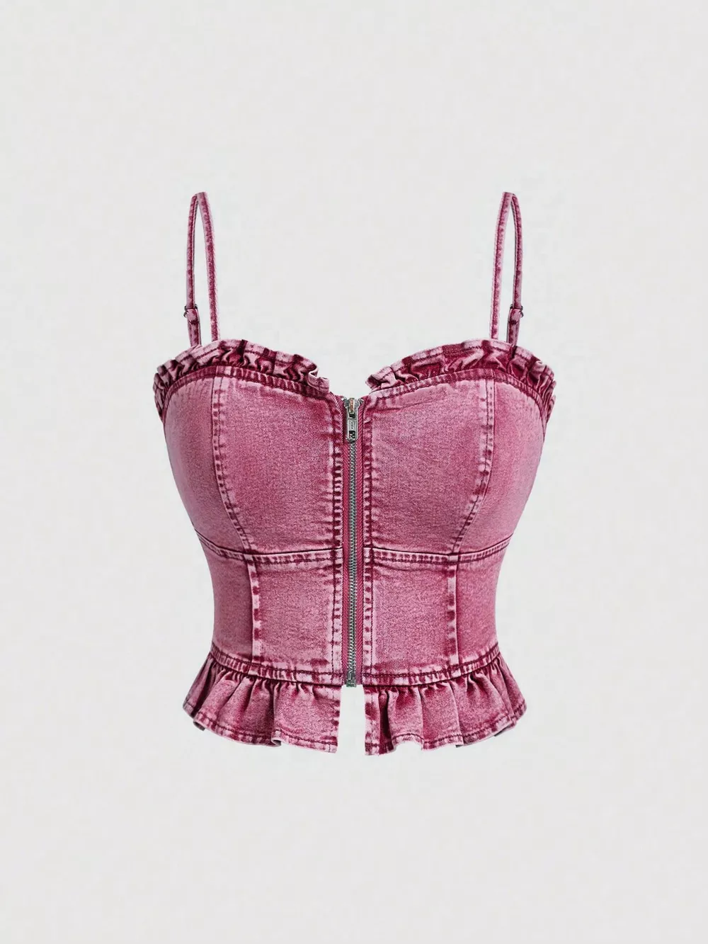 Sweetheart Neck Denim Cami, image 5