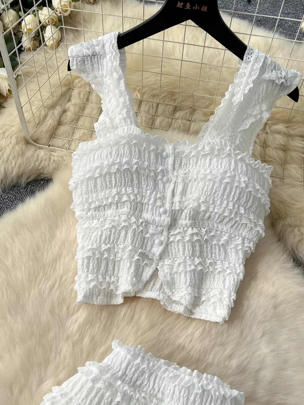 Textured Crop Top and Tiered Skirt Set, image 14