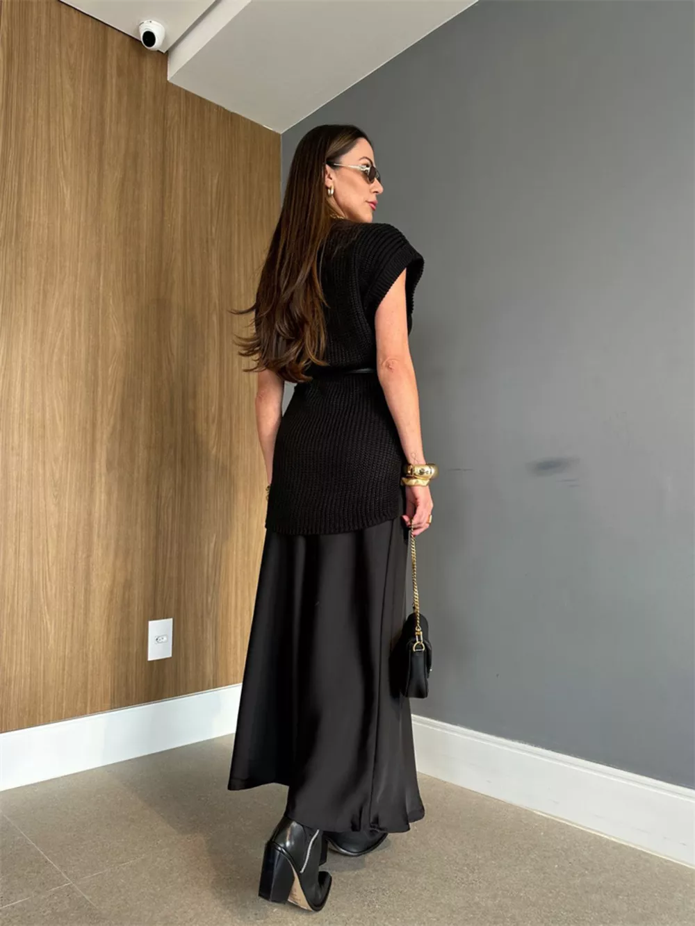 Round Neck Cap Sleeve Sweater Dress, image 2