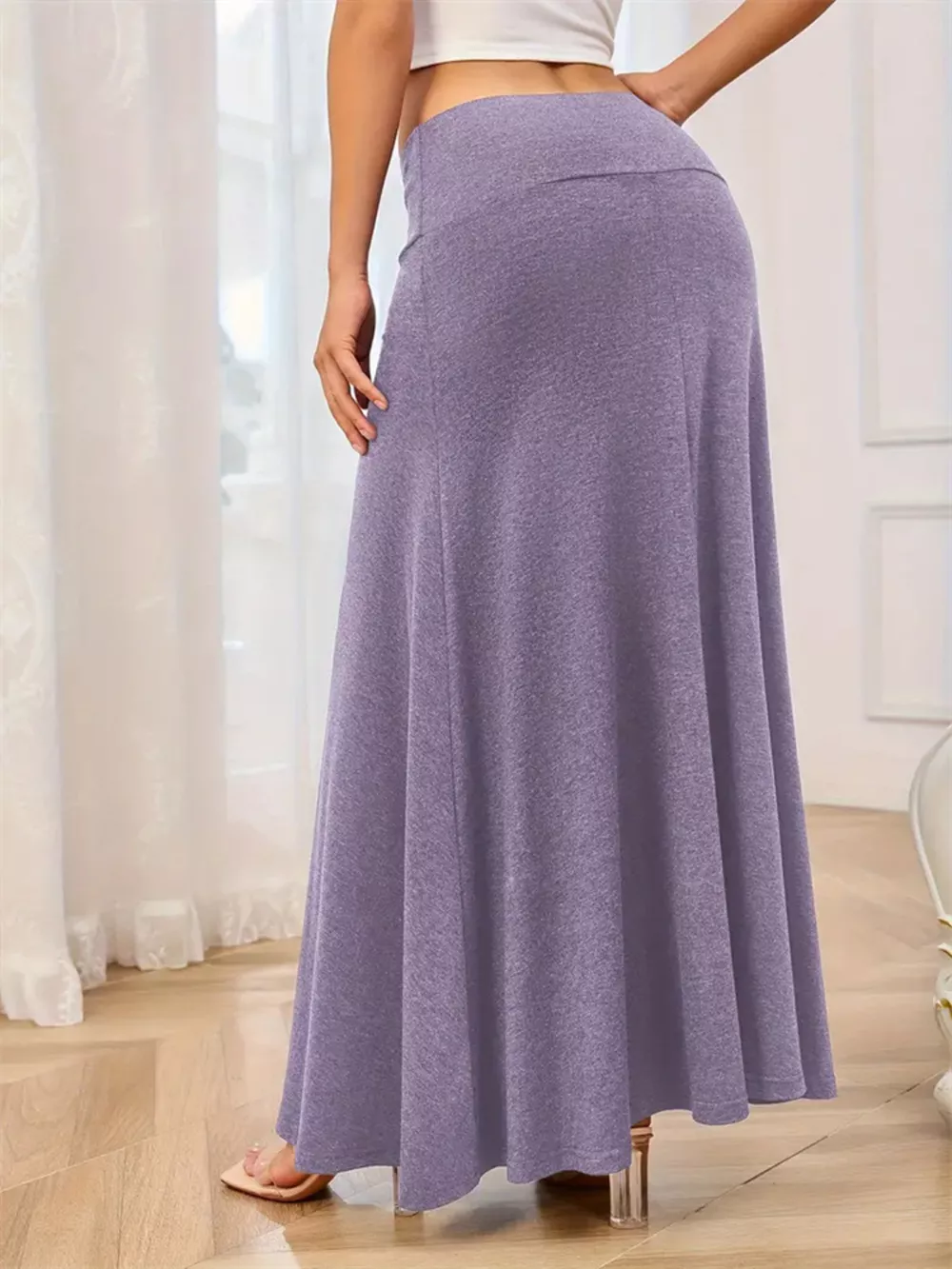Flowy Maxi Skirt with Wide Waistband, image 15