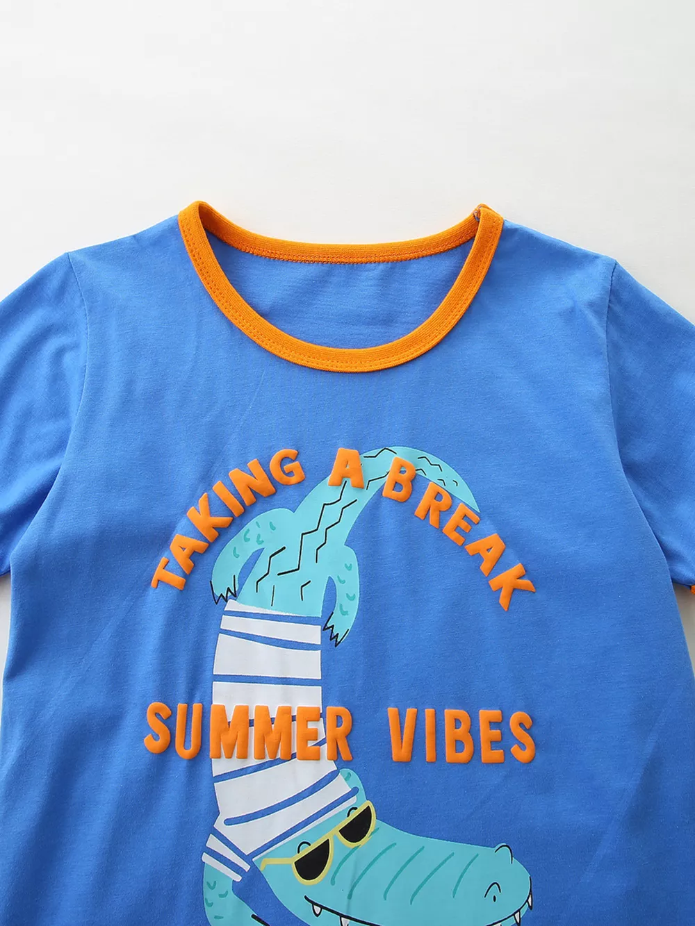 Children's Summer Vibes Crocodile Print Tee and Shorts Set, image 3