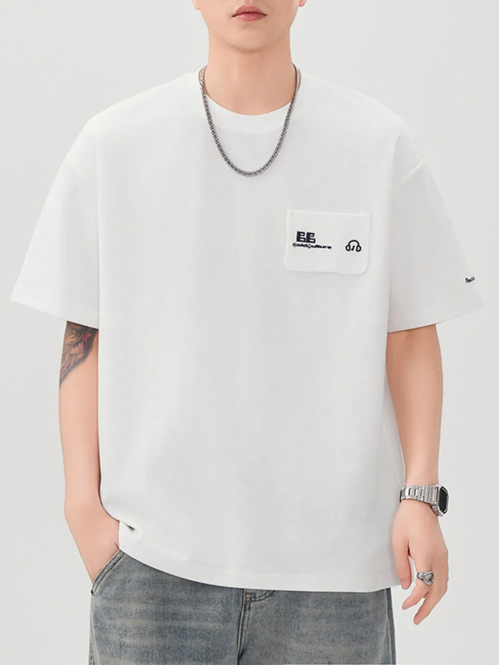 Men's Plus Size Round Neck Half Sleeve T-Shirt