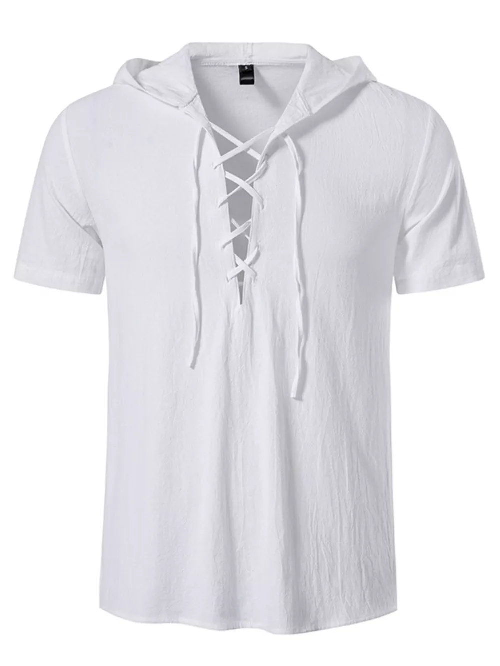 Men's Casual Lace-Up Hooded Top, image 8