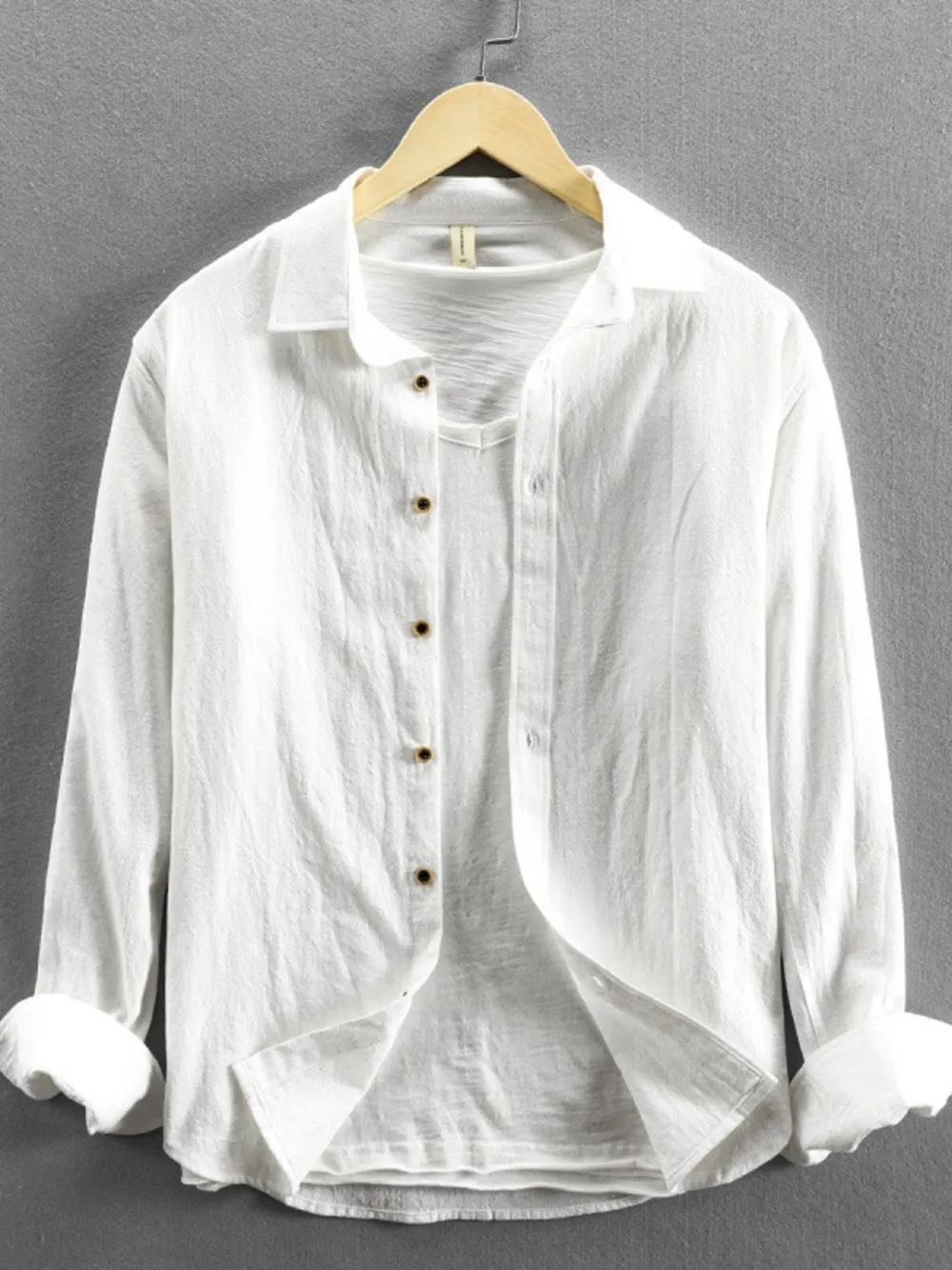 Men's Plus Size Button-Up Long Sleeve Shirt, image 4
