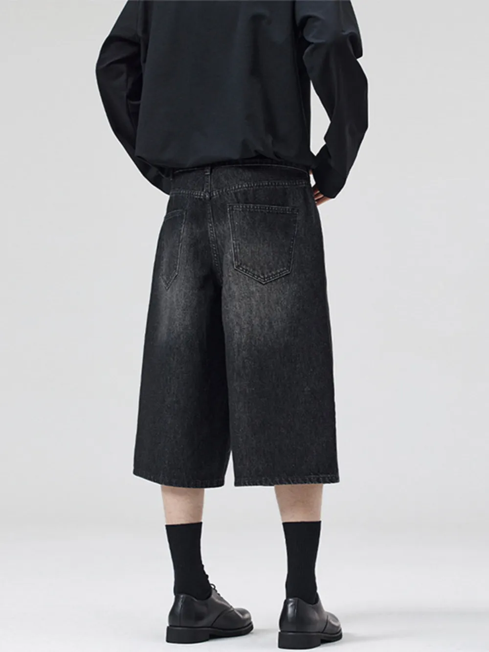 Men's Wide-Leg Denim Shorts, image 2
