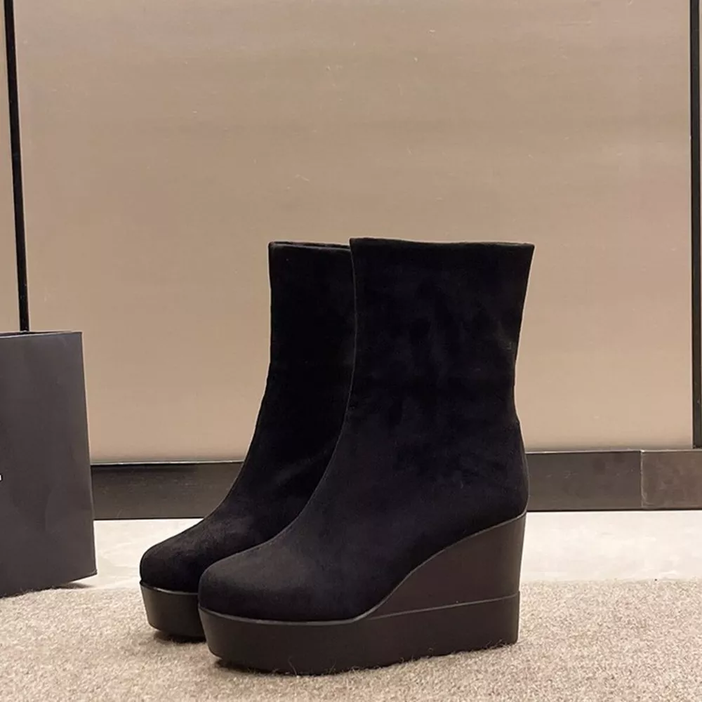 Round Toe Wedge Boots, image 12
