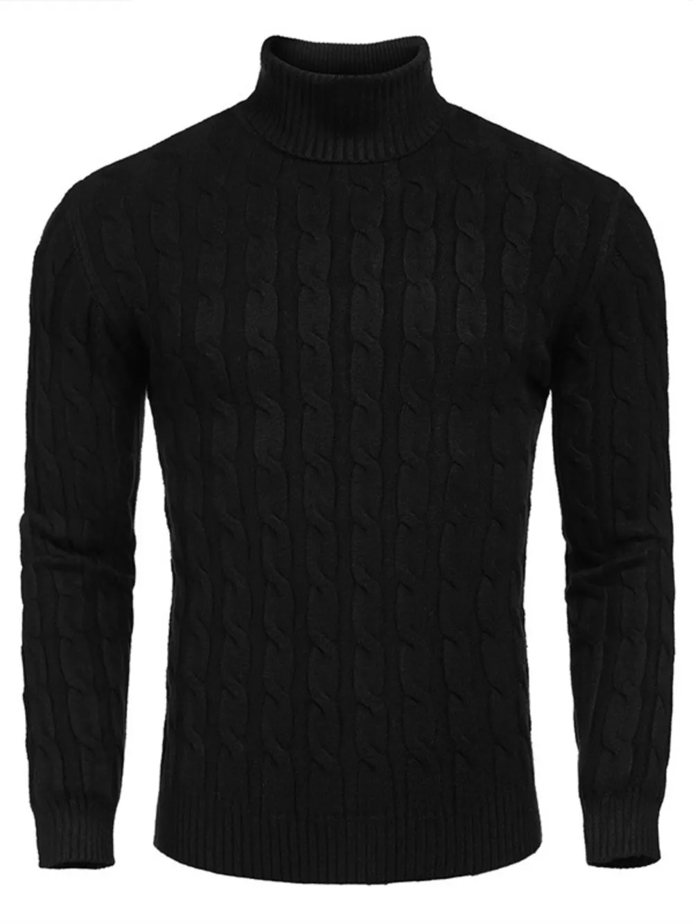 Men's Cable Knit Turtleneck Sweater