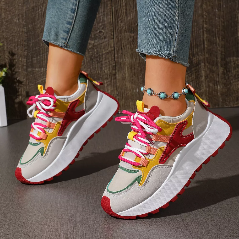Round Toe Lace Up Sneakers, image 3