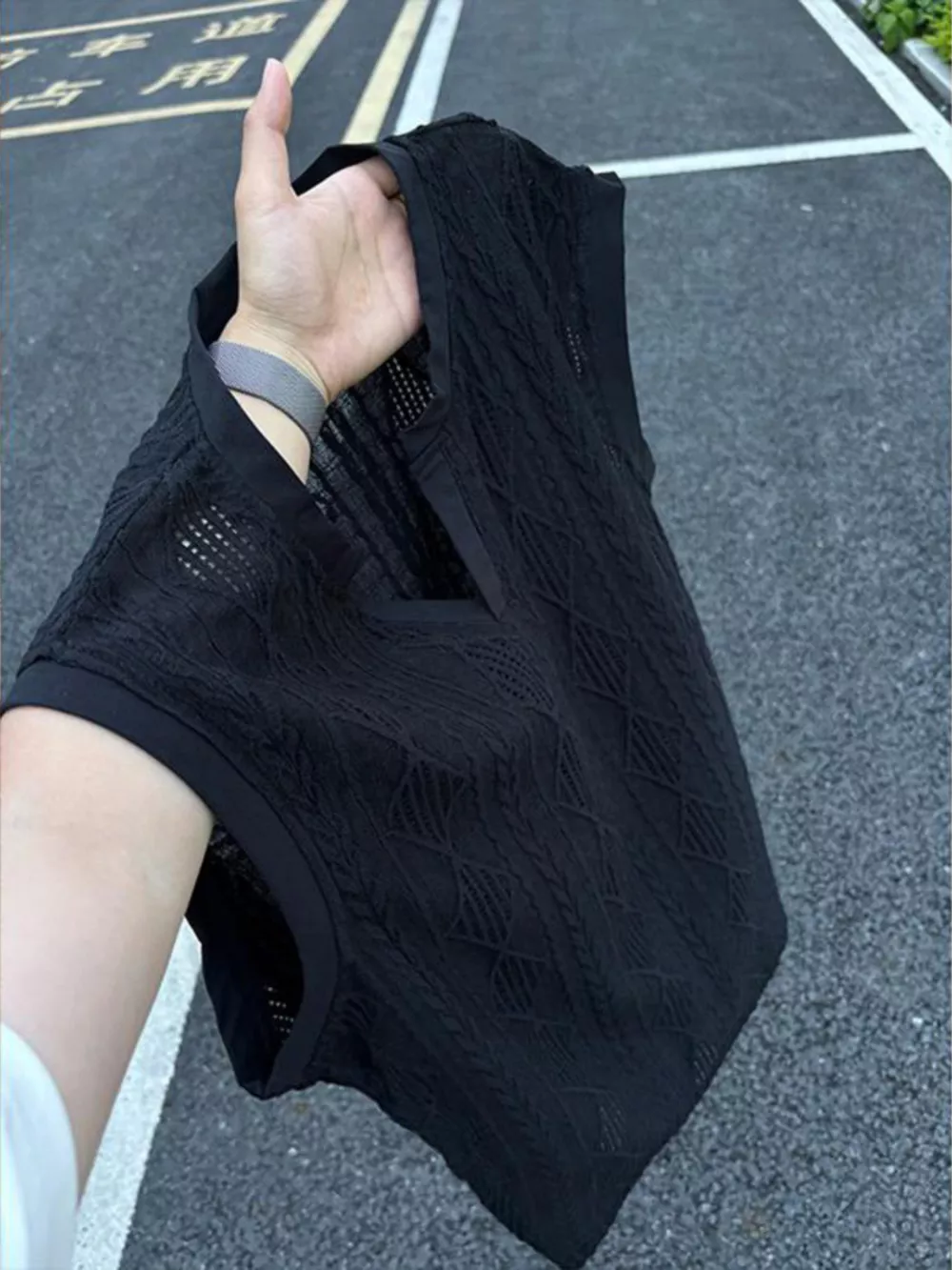 Men's Plus Size Textured Knit Tank, image 3