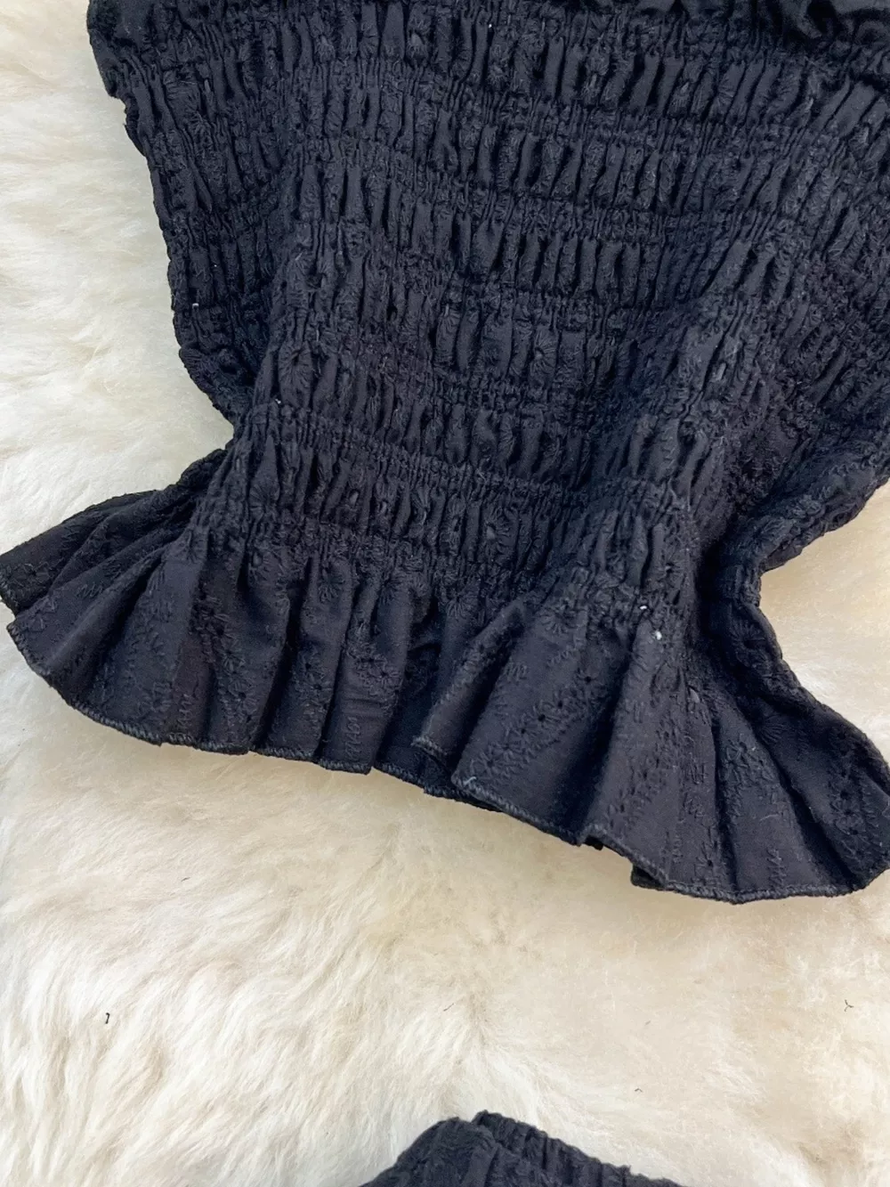 Smocked Crop Top and Hollow-Out Skirt Set, image 11