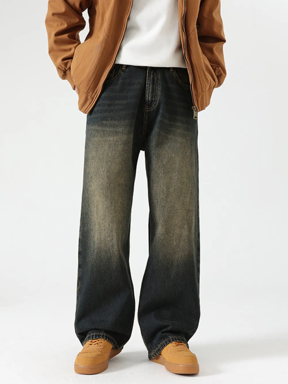 Men's Wide Leg Baggy Jeans, image 7
