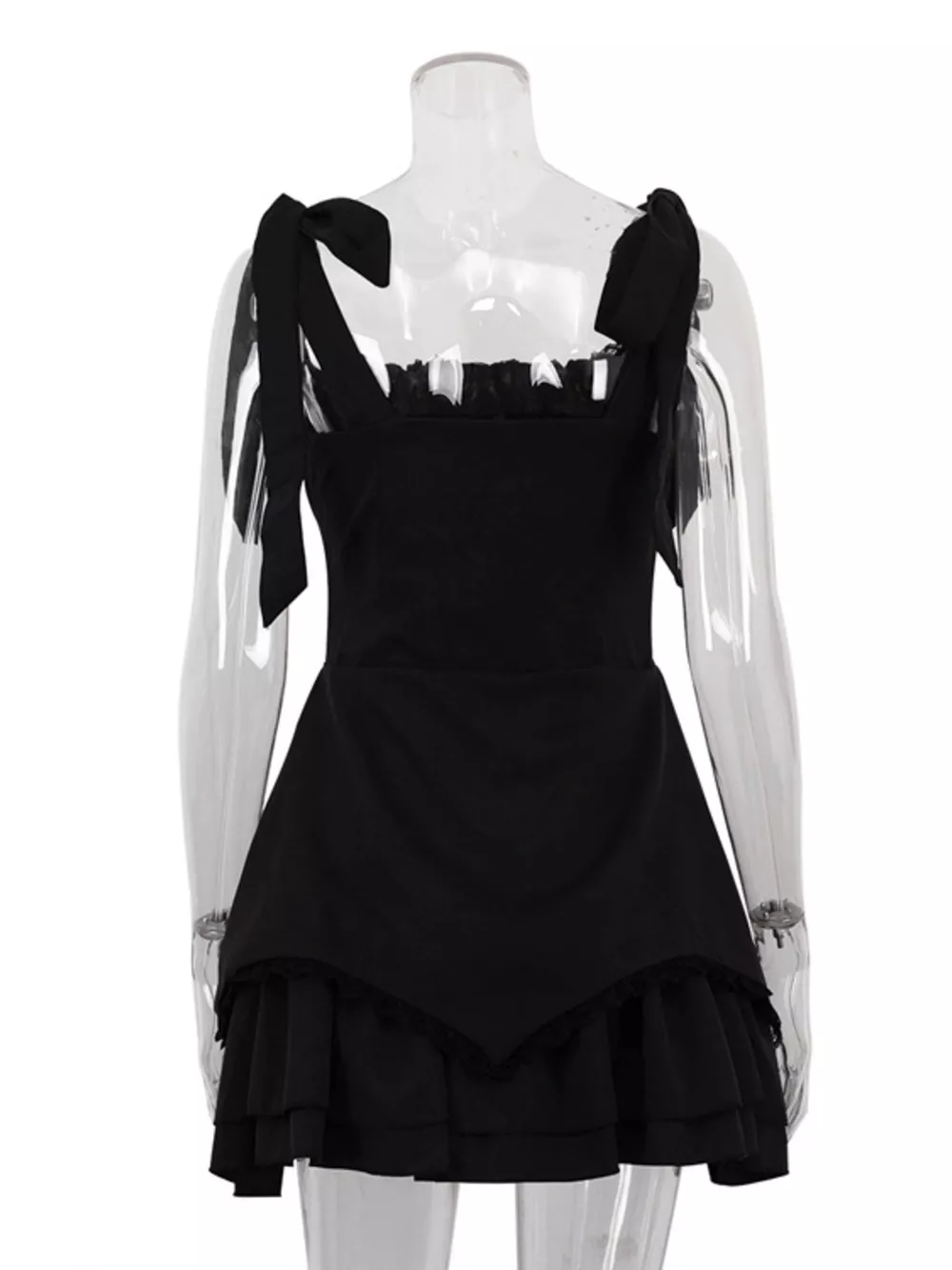 Tie-Shoulder Ruffled Mini Dress, image 8