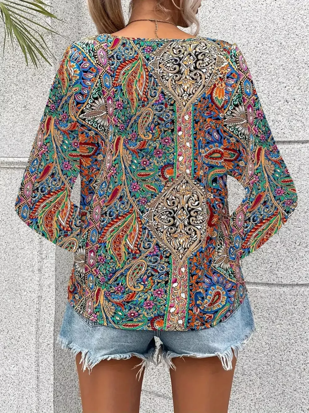 Paisley Print Long Sleeve Blouse, image 15