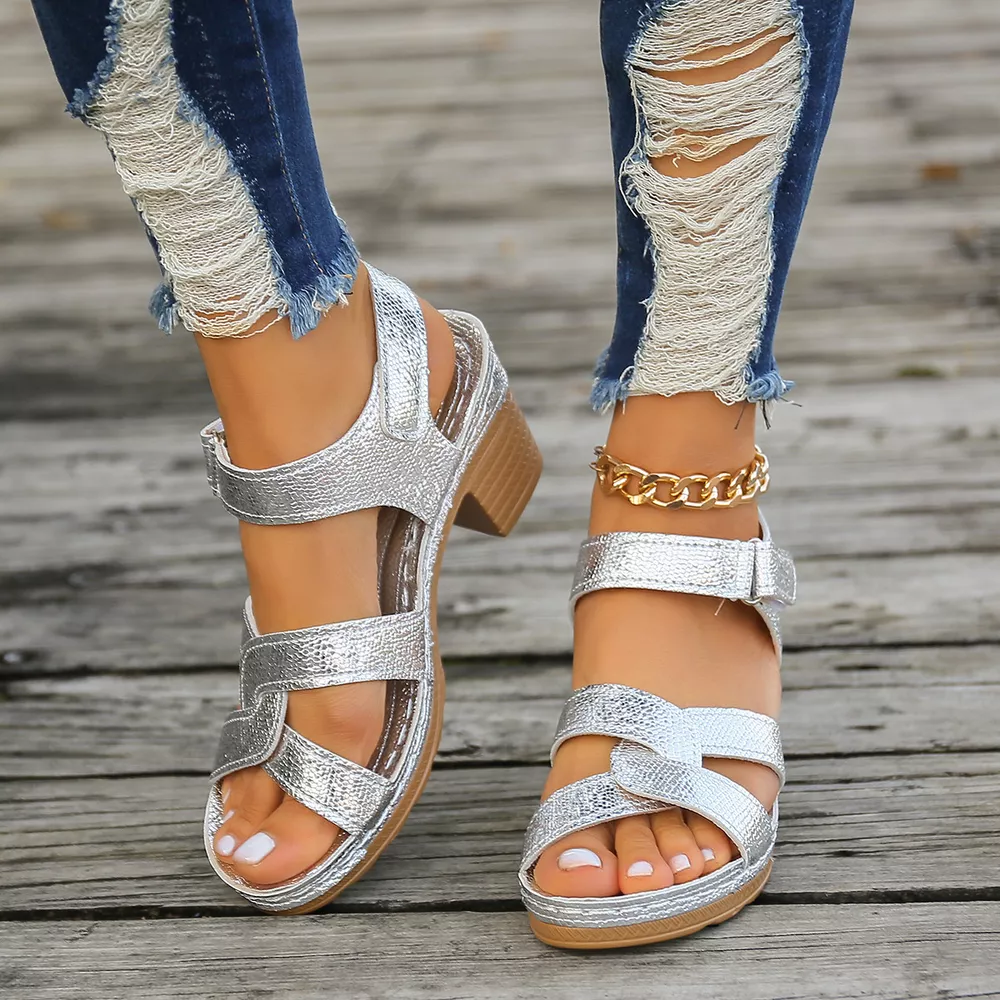 Open Toe Block Heels Sandals, image 8