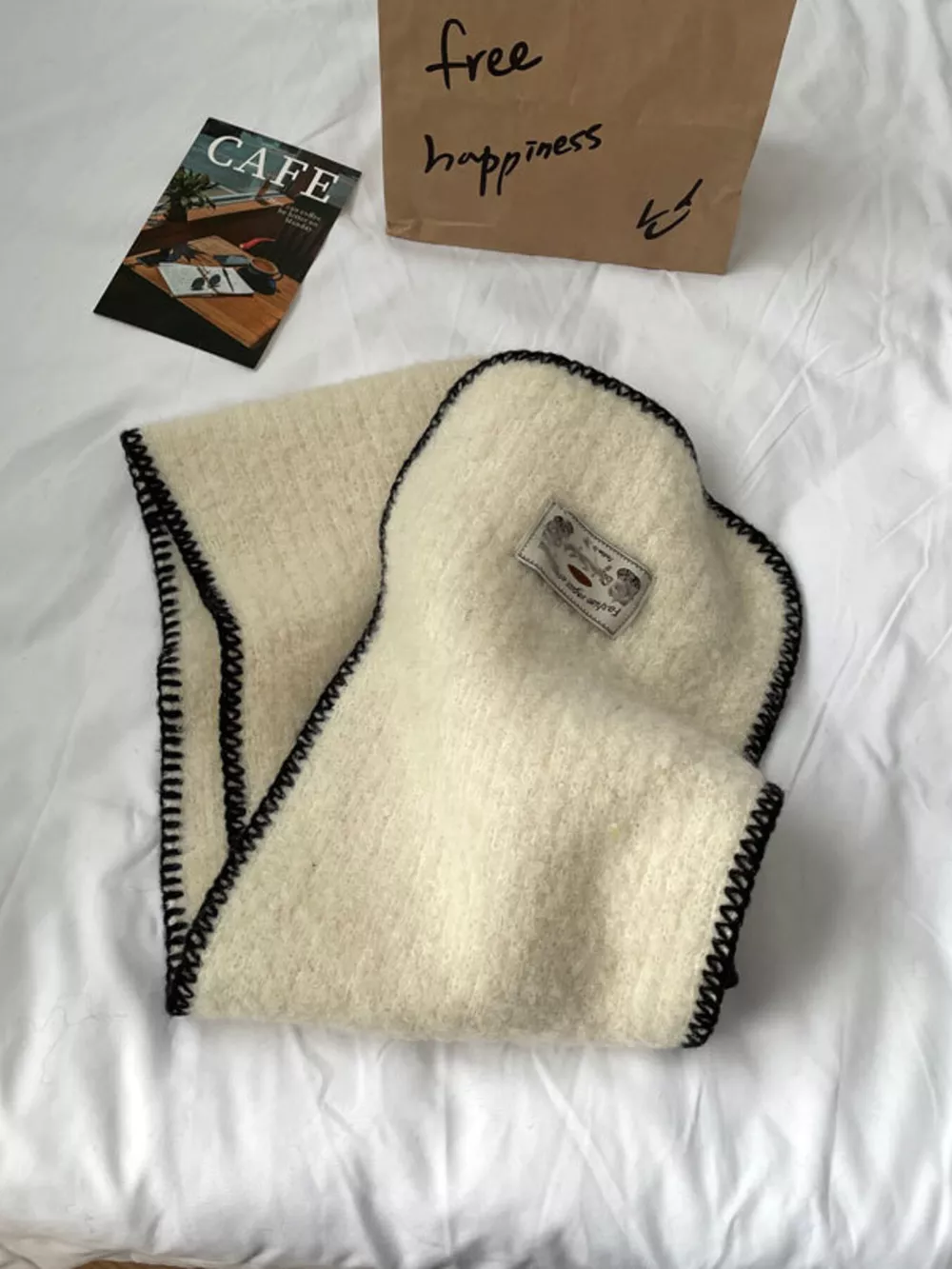 Contrast Trim Plush Winter Scarf, image 9