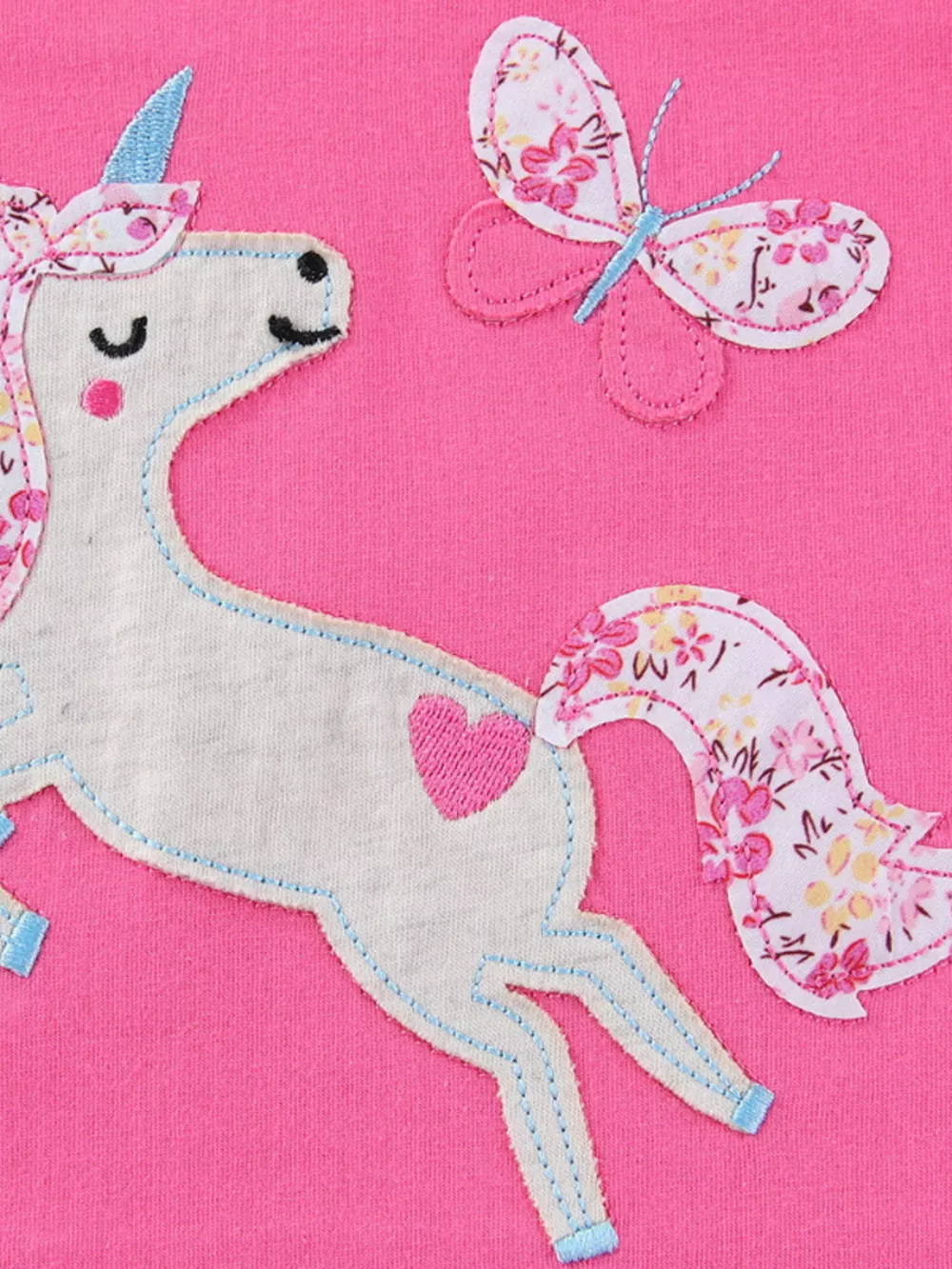 Children's Cute Unicorn Applique Ruffle Sleeve T-Shirt, image 4