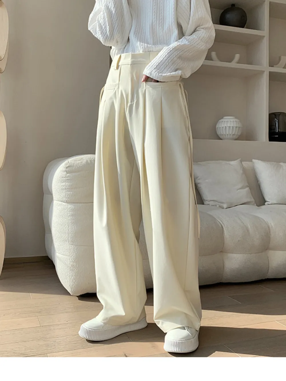 Men's Full Size Wide Leg Pleated Casual Pants Plus Size, image 3