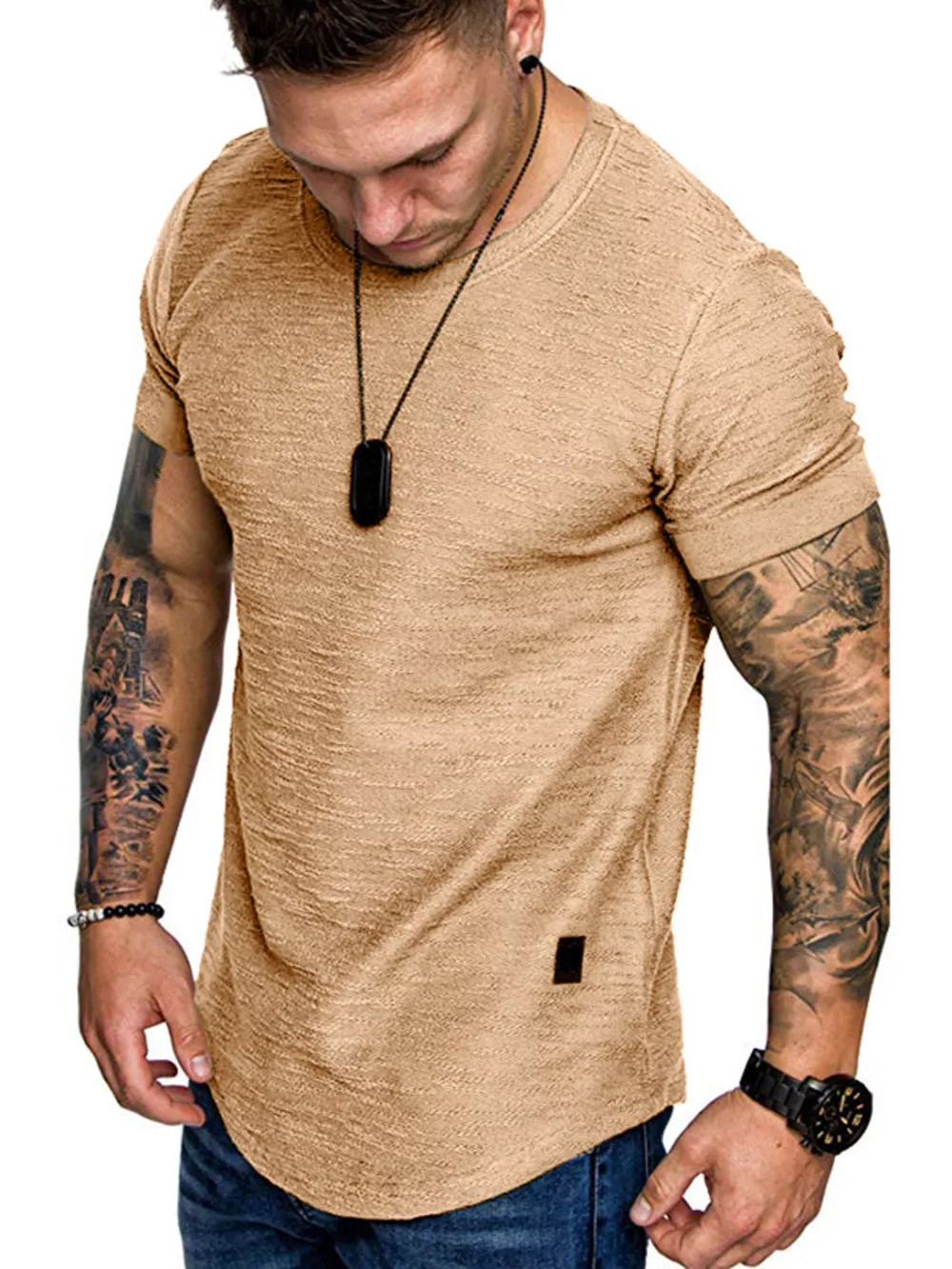 Men's Round Neck Slim Fit Casual T-Shirt, image 14