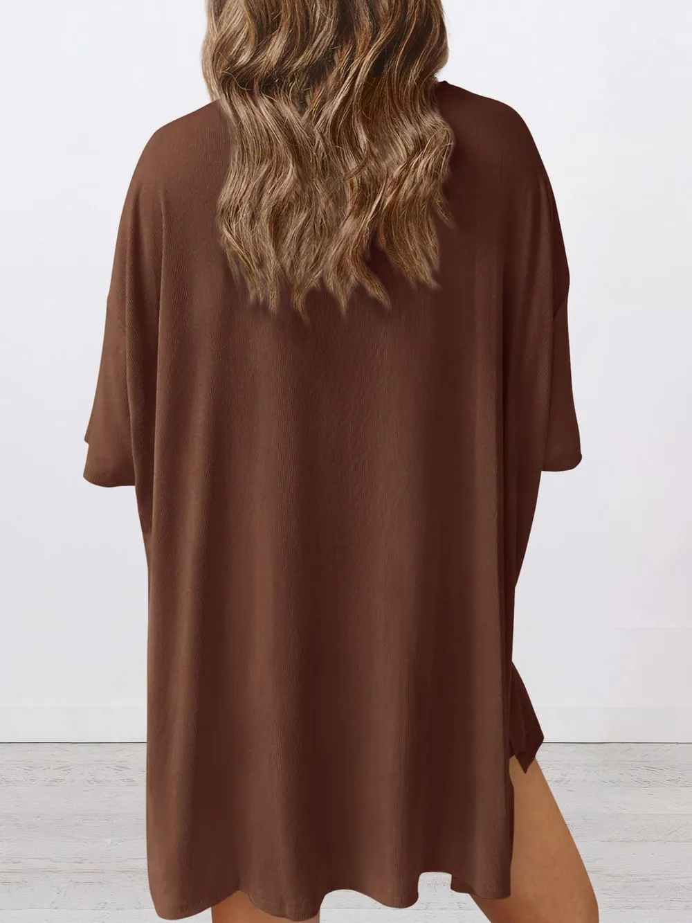 Full Size Oversized Round Neck Top and Shorts Set Plus Size, image 24