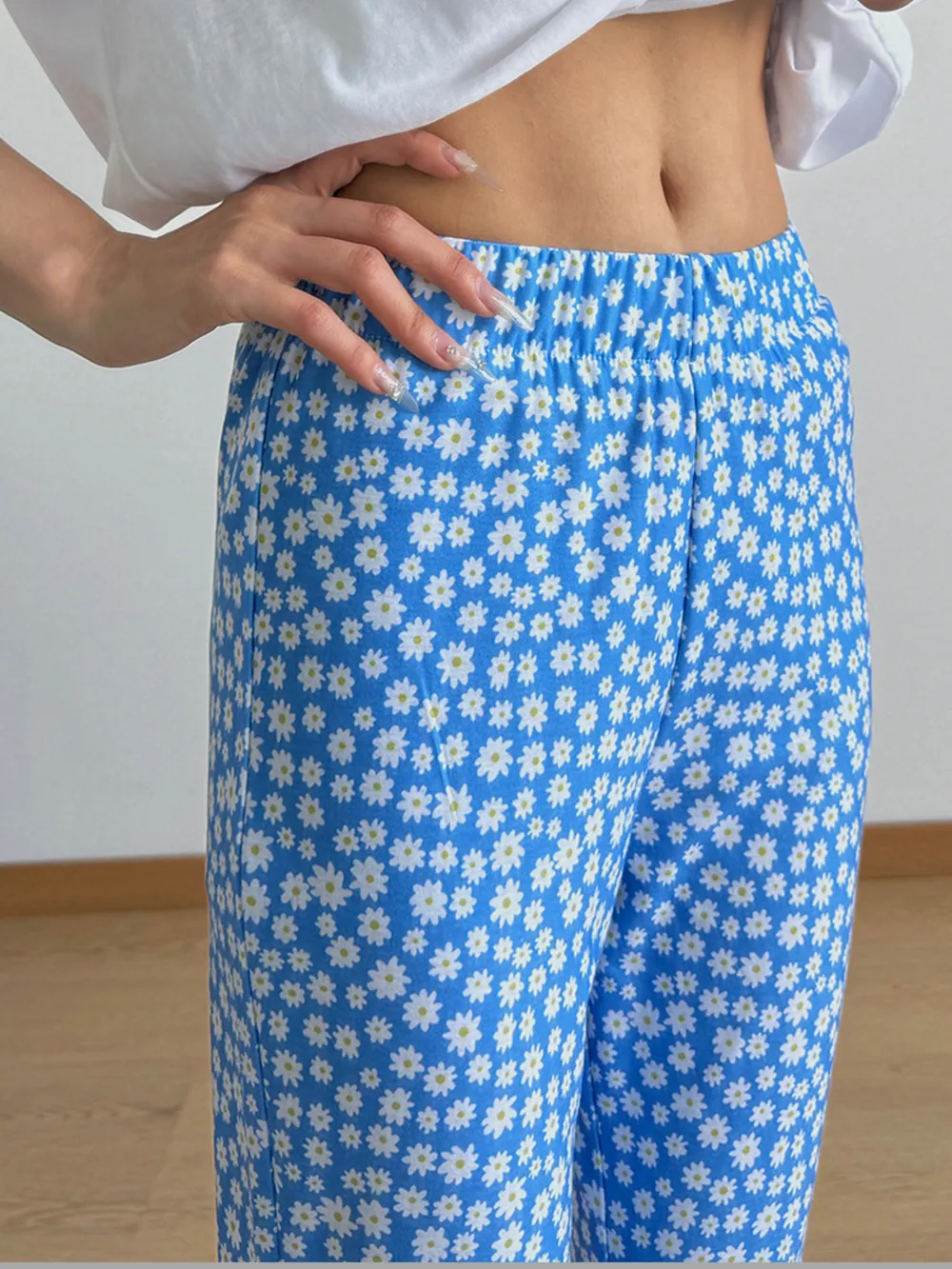 Floral Print Flare Leg Pants, image 3