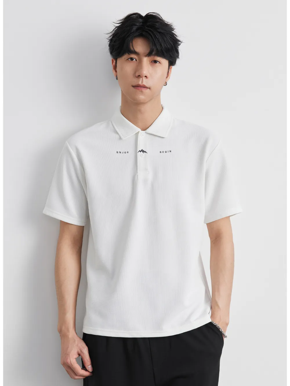 Men's Plus Size Button Detail Short Sleeve Polo, image 6
