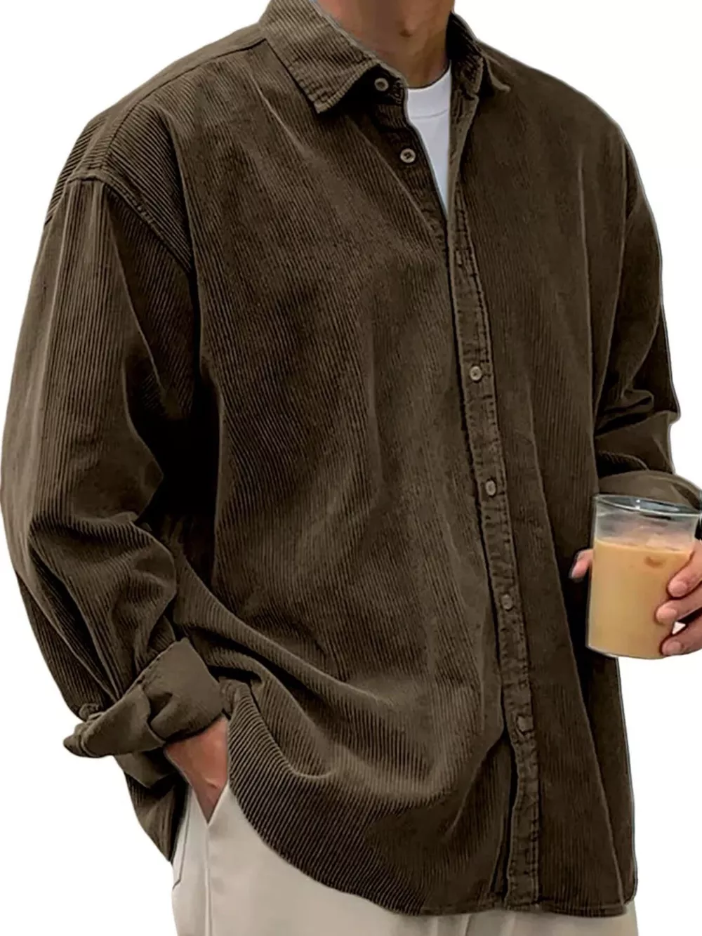 Men's Full Size Button Up Long Sleeve Shirt Plus Size, image 5