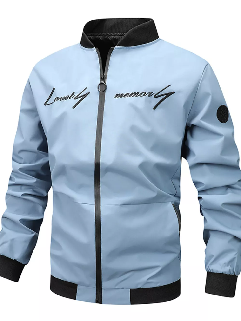 Men's Plus Size Zip Up Bomber Jacket, image 2