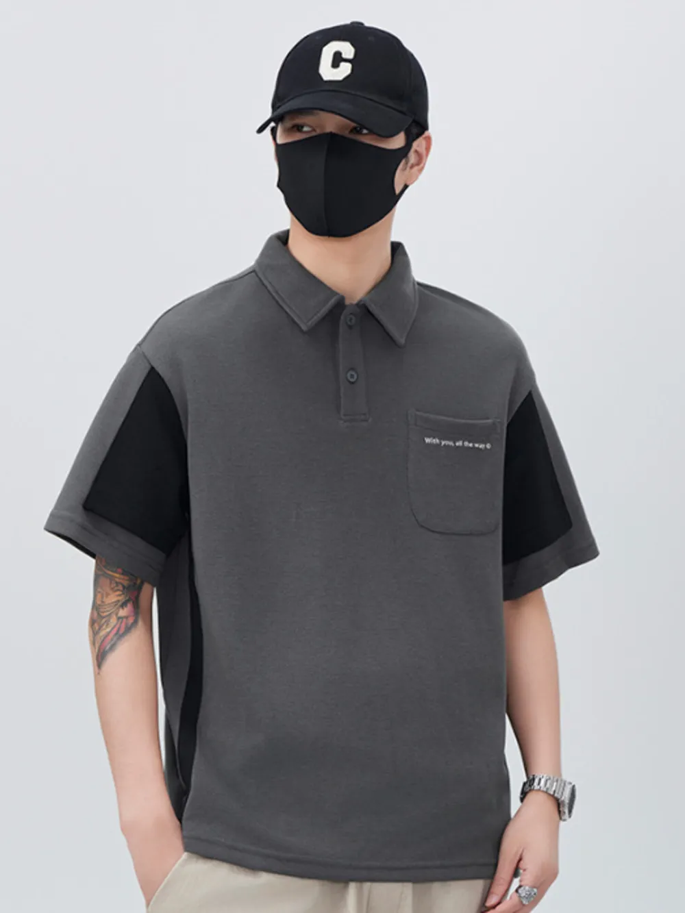 Men's Plus Size Button Detail Short Sleeve Polo, image 8