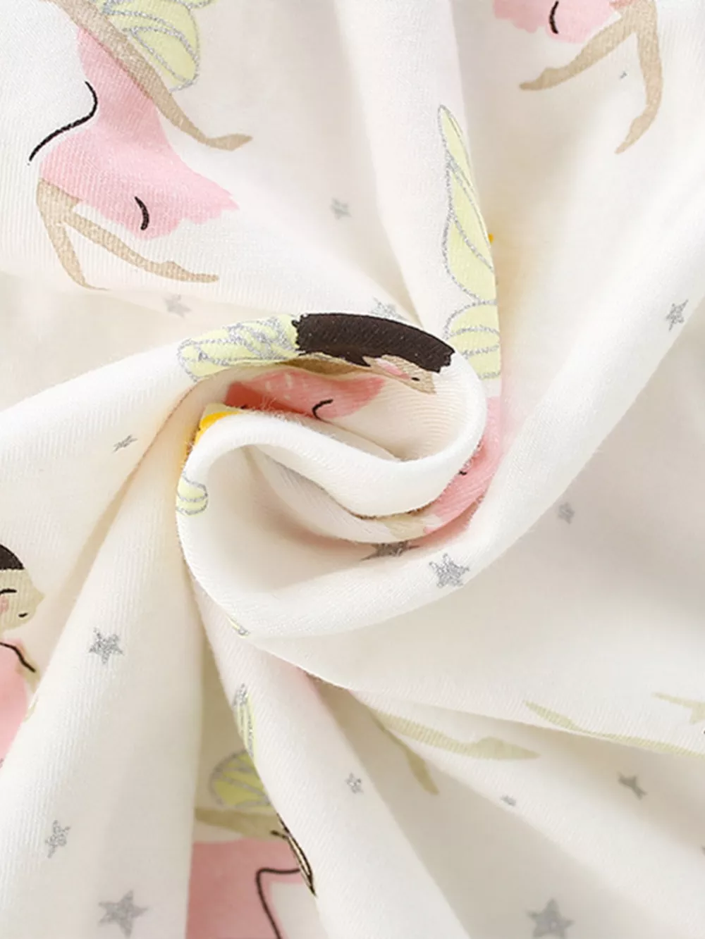 Children's Fairy Print Peter Pan Collar Puff Sleeve Dress, image 4