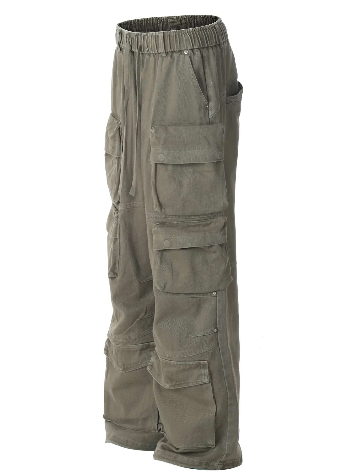 Men's Multi-Pocket Cargo Pants with Elastic Waistband, image 3