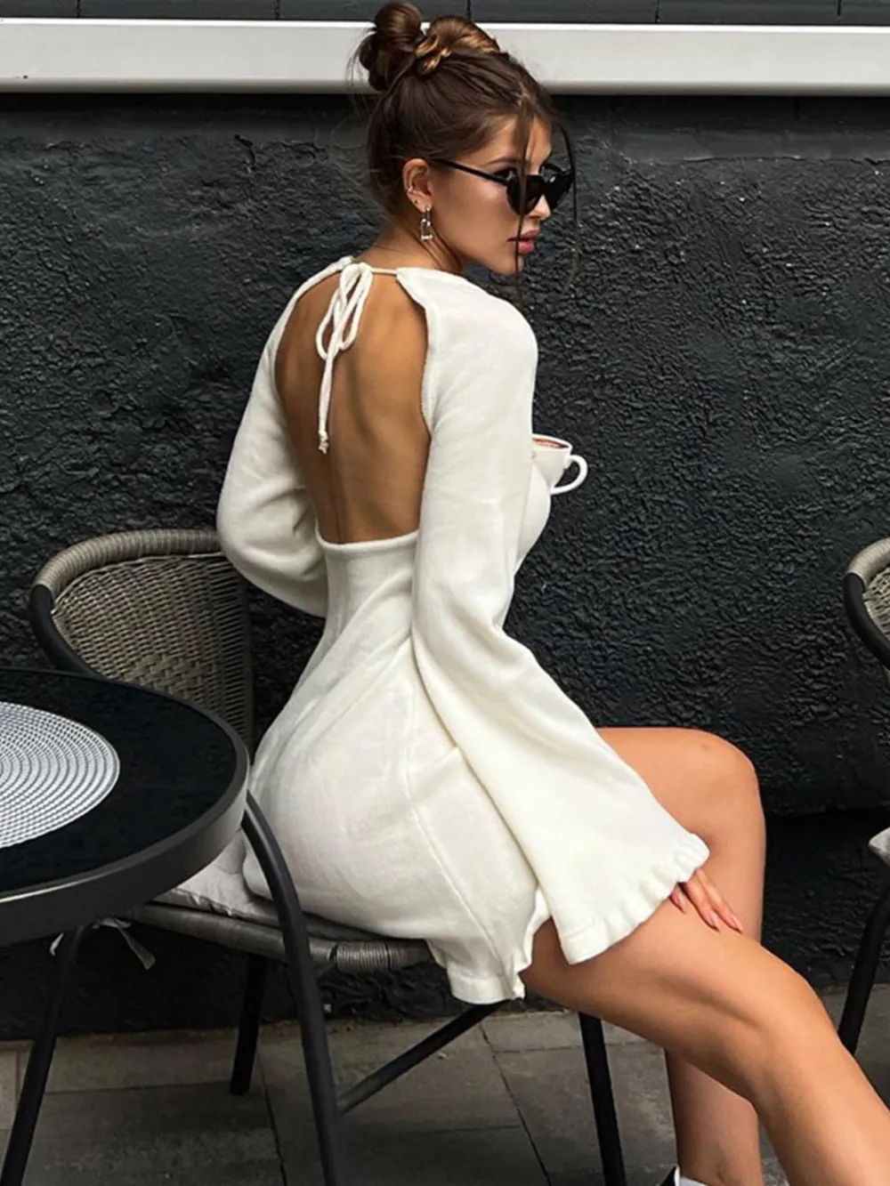 Long Sleeve Backless Sweater Dress, image 7