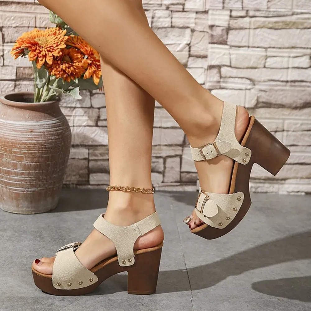 Buckle Platform Wedge Sandals, image 9