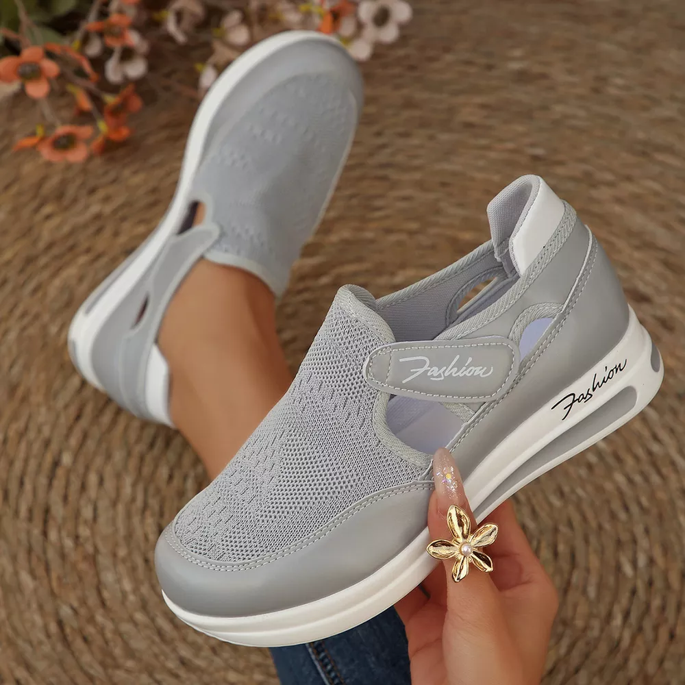 Breathable Mesh Wedge Sneakers, image 18