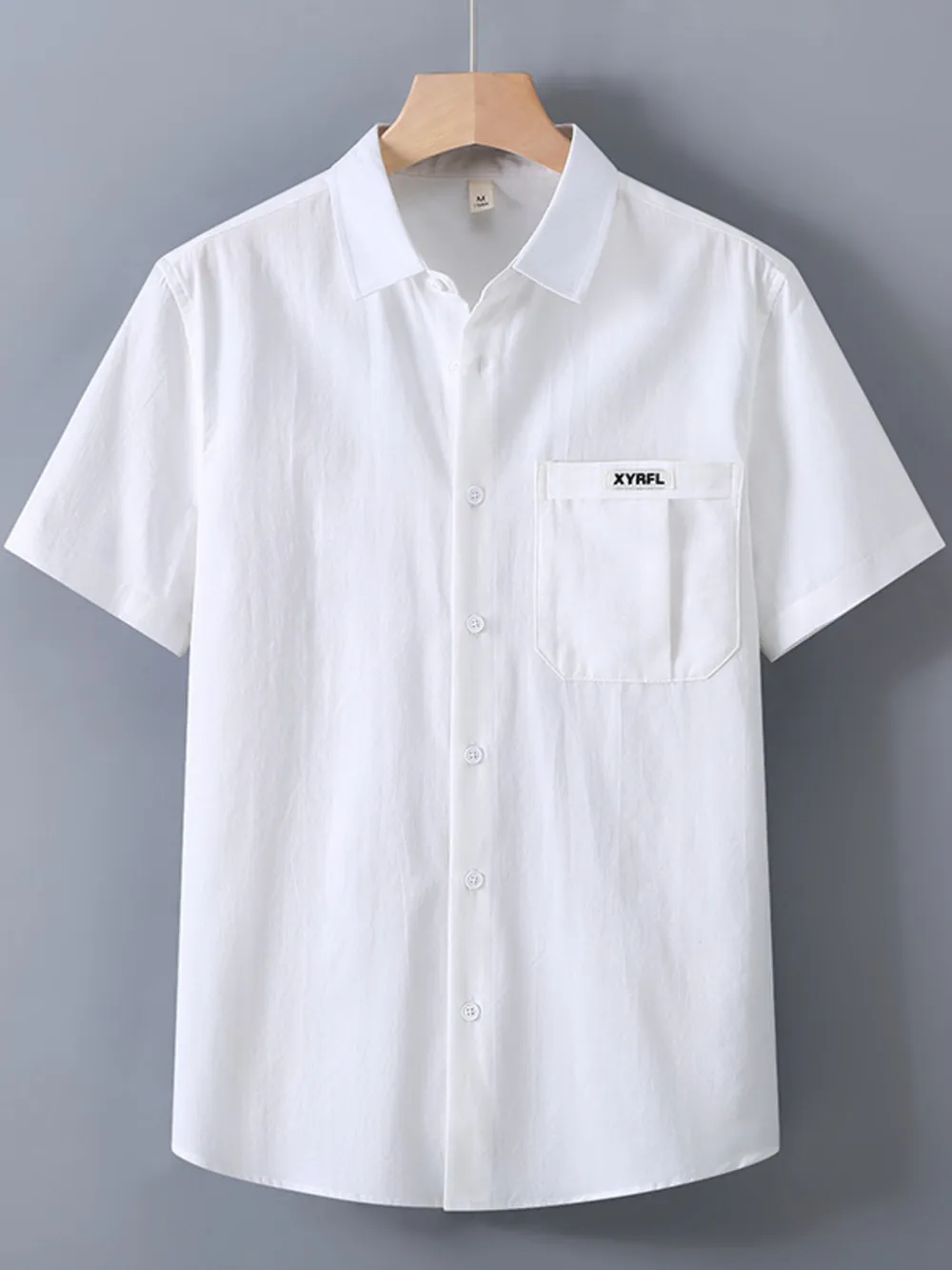 Men's Plus Size Button Up Short-Sleeve Shirt, image 2