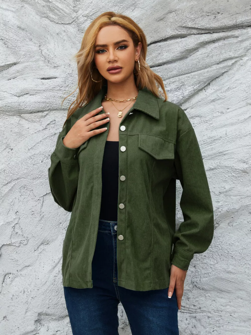 Casual Corduroy Button-Down Jacket, image 14