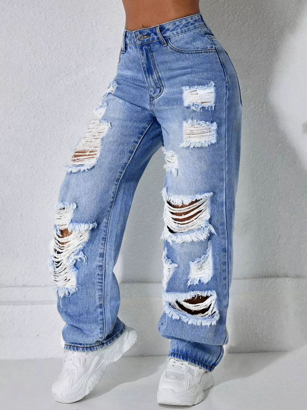 Distressed Wide Leg Jeans, image 3