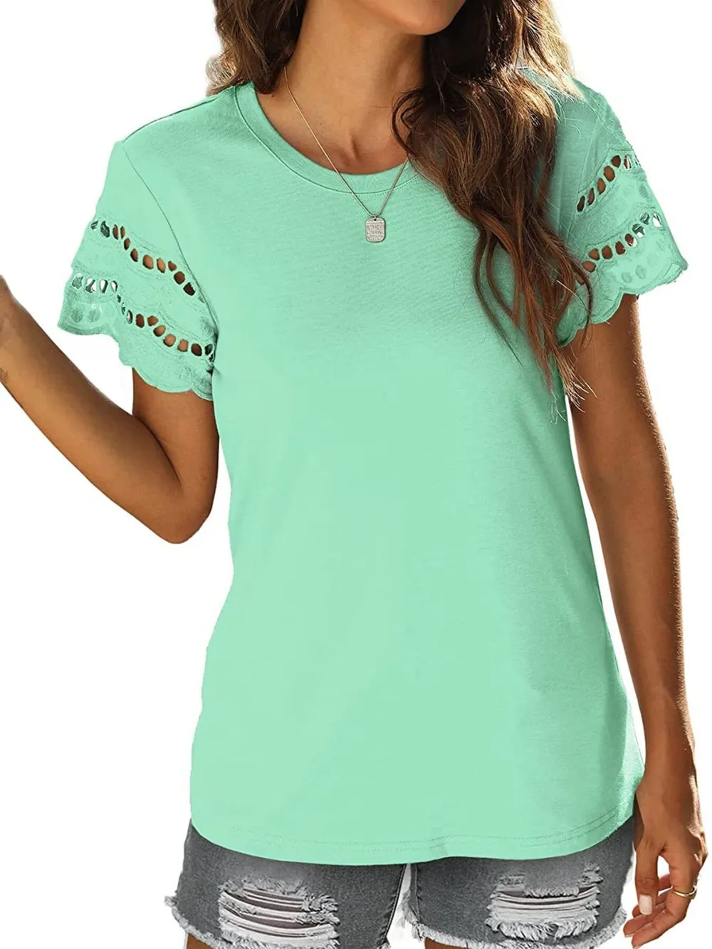 Round Neck Short Sleeve Casual T-Shirt, image 16