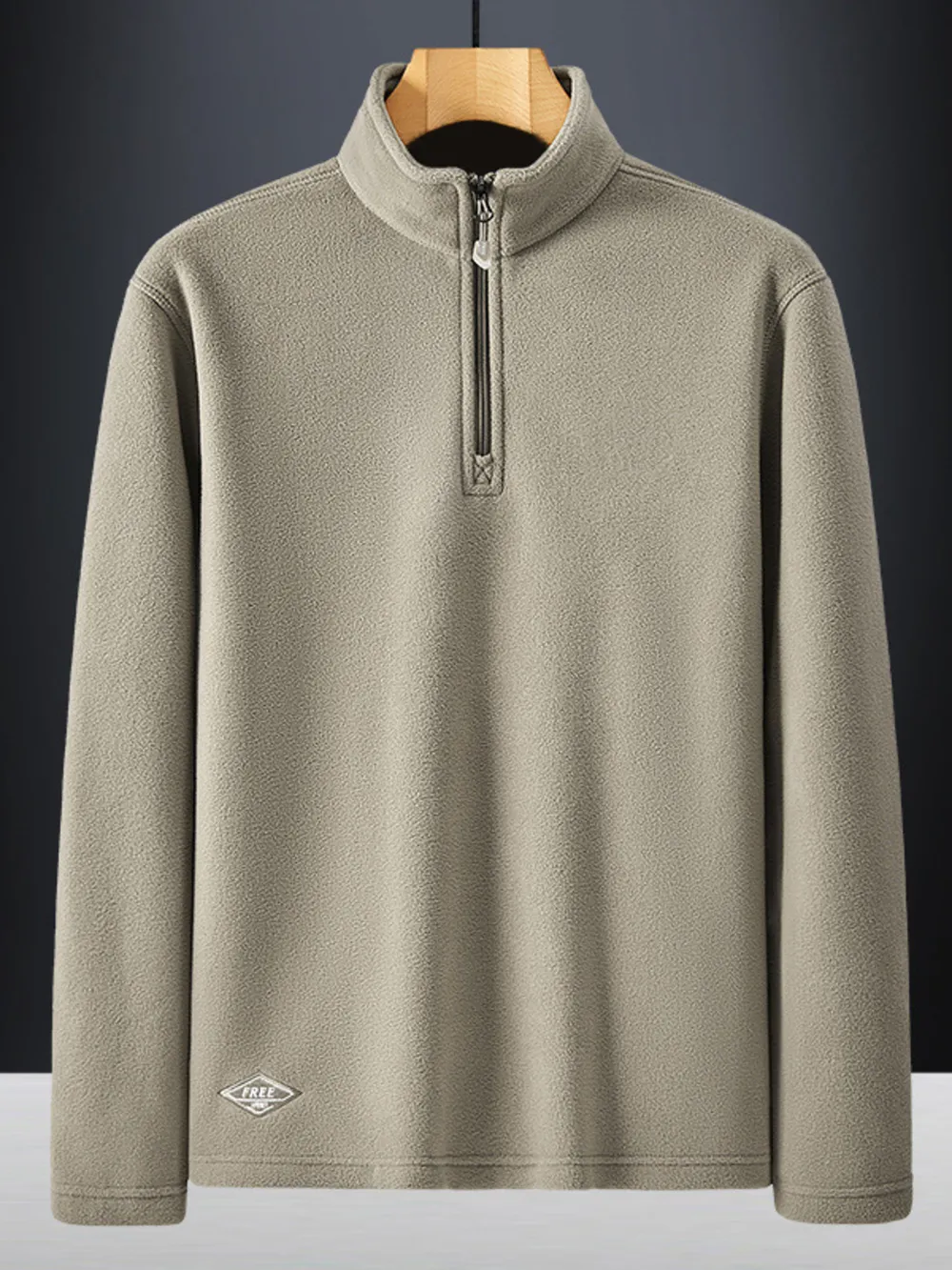 Men's Plus Size Quarter Zip Long Sleeve Sweatshirt, image 5