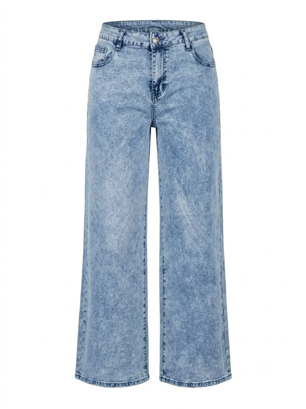 Washed Wide Leg Jeans with Embroidered Bow Detail, image 7