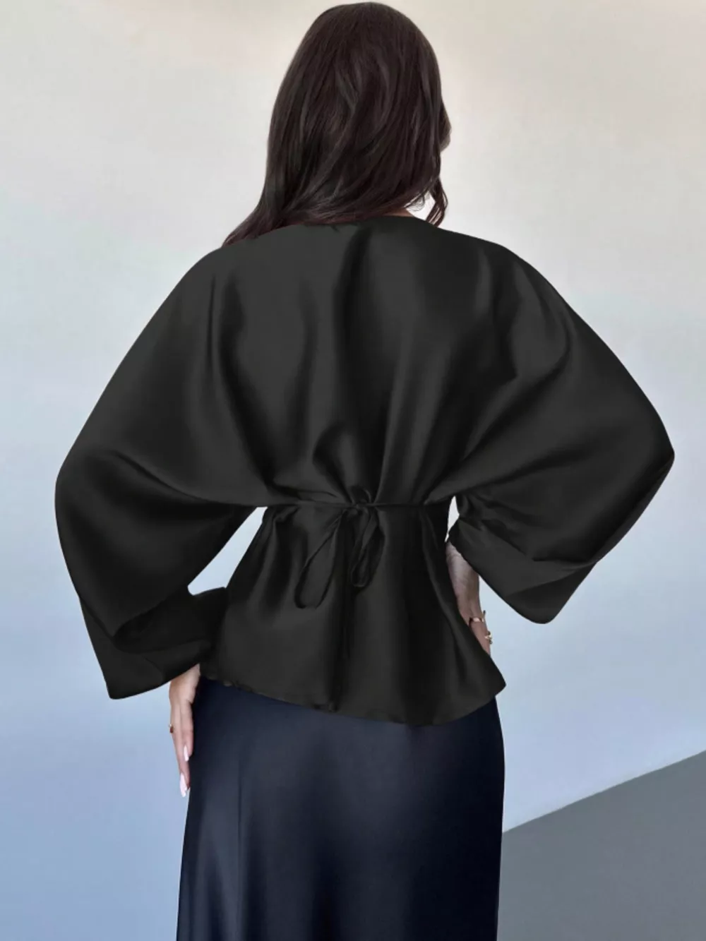 Back Tie Long Sleeve Blouse, image 9