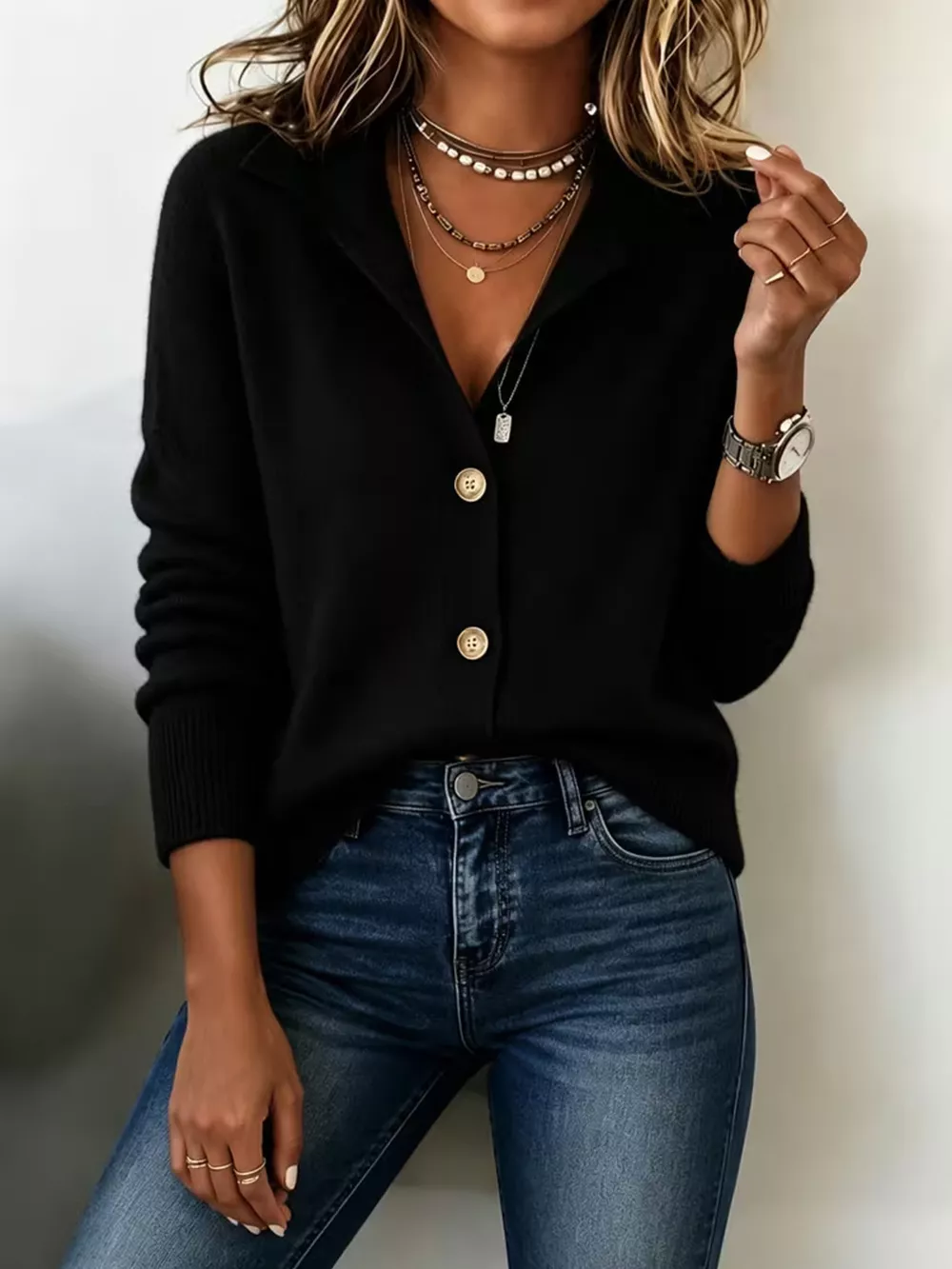 Button-Down Knit Cardigan, image 7