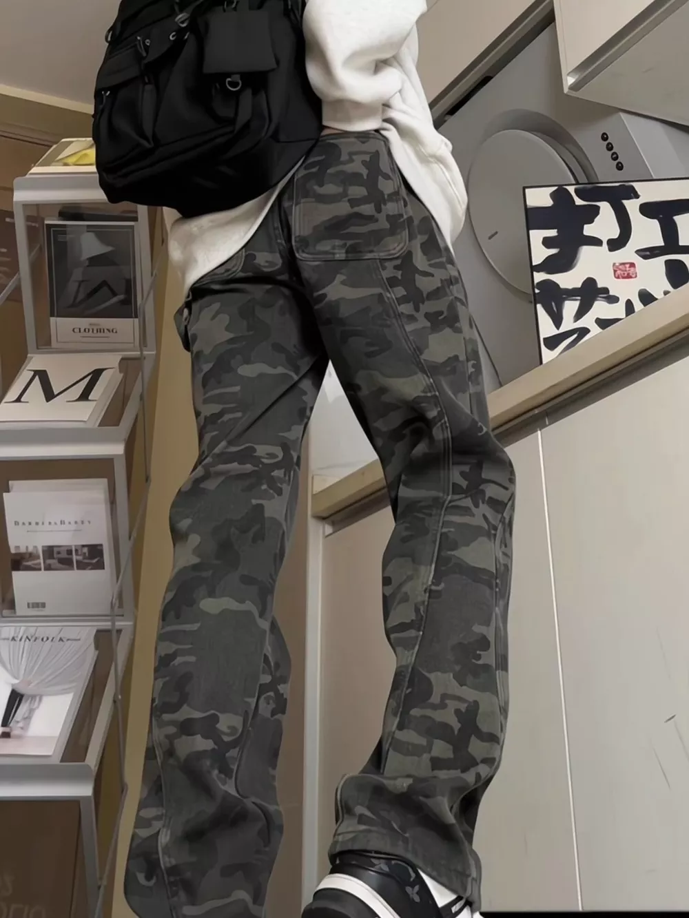 Men's Full Size Loose Fit Camouflage Cargo Pants Plus Size, image 3